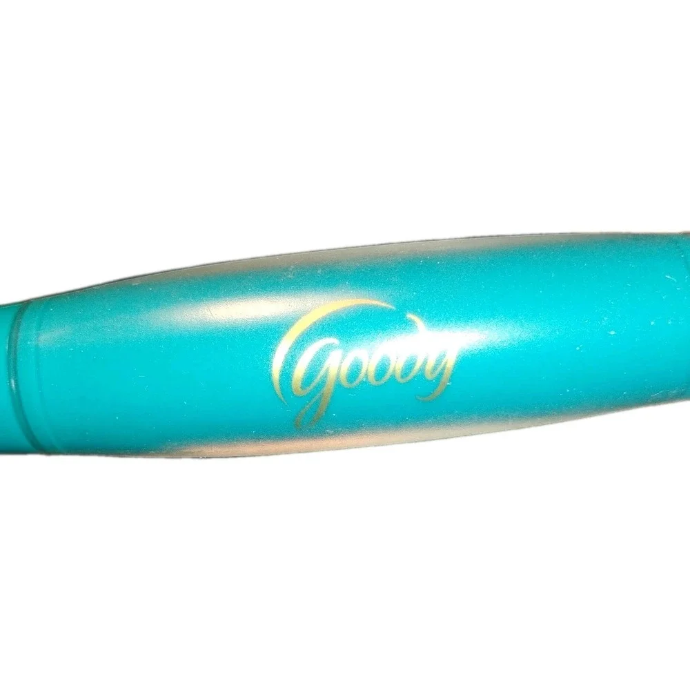 Goody‎ Gelous Grip Round Brush Turquoise Ball Tip Gold Metal Hollow Barrel Used